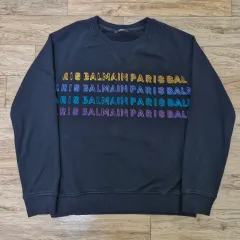 L BALMAIN バルマン クルーネック ロゴ スウェットシャツのサムネイル