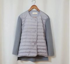 希少サイズ44✨ヘルノ ニットコンビダウン カシミヤ シルク グレー系 希少サイズ44✨ヘルノ ニットコンビダウン カシミヤ シルク グレー系