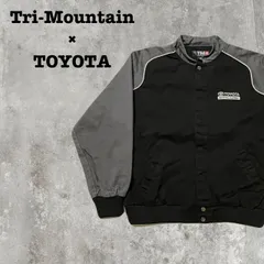 Tri-Mountain トヨタ TOYOTA INDUSTRIAL EQUIPMENT ワークジャケット 企業ロゴ 刺繍 M トライマウンテン ブルゾン ブラック グレー 切替 バイカラー 企業物 アドバタイジング ビンテージ ヴィンテージ 古着