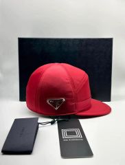 超美品 プラダ ナイロン 三角ロゴベースボールキャップ 帽子 定価94600