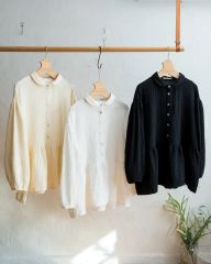 美品✨ヨリ ドット ダブルフリル ティアード ノースリーブブラウス