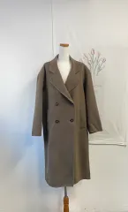 ウール ダウン ブレンド ダブル ブレスト ハンドメイド ロング コート