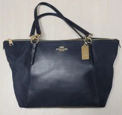 美品 COACH コーチ トートバッグ ネイビー サフィアーノレザー - メルカリ