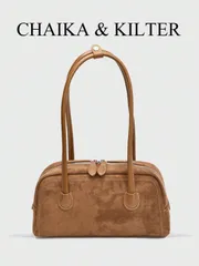 バッグ レディース ショルダーバッグ 1個  &  レディース レトロファッション スエード生地ショルダーバッグ、コントラストステッチ、ダブルハンドル、ジッパー開閉、デイリーからアウトドアまで使用可能
