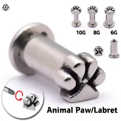 ボディピアス 10G 8G 6G PAW アニマル 足跡 肉球 ラブレットピアス 舌ピアス 軟骨ピアス ロブピアス
