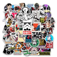 Guitar, Car, Suitcase, Motorcycle, Snowboard, Helmet, Sticker DIY, Computer, Anime, Notebook, Suitcase Sticker, Handmade, Waterproof, Outdoor Brand, Graffiti Sticker, Diary Sticker, 50 Stickers for Star Wars, Stylish Sticker Set for Star Wars
