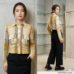 SPORTMAX スポーツマックス【42】長袖シャツ オレンジ系 シボ感 綿のサムネイル