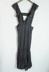 美品 SISTER JANE シスタージェーン ストライプ柄 ワンピース フリル 18SJ00DR956BLK ブラック 黒 2381Q★2のサムネイル