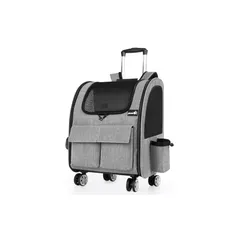 Pecute ペットキャリー リュック ペットキャリー キャスター付き 猫 猫用 キャリー カート 3 WAY 犬 小型犬 ペットキャリーケース 折り畳み 取り外し可能な車輪 ドライブ 旅行 通院 防災 避難用 キャリー 1