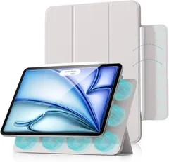 Aoub iPad Air 11インチ ケース (M4/M3/M2、2026/2025/2024) iPad Air 第5/4世代 (2022/2020) 10.9インチ マグネット 磁気吸着 カバー 三つ折スタンド オートスリープ/ウェイク グレー