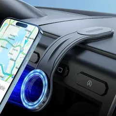 ZESLEY スマホホルダー マグネット式携帯電話ホルダー MagSafe 車載 ホルダ 折り畳み可能 超強力3M粘着シール 形状記憶合金 超強磁力全車種対応 強力なマグネットでダッシュボードマウント 1