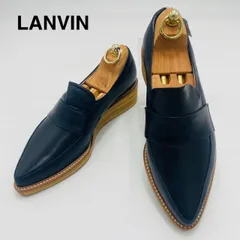 新品タグ付き　LANVIN　COLLECTION　ランバンコレクション　ウェッジソールローファー　ポインテッドトゥ　24.5cm　黒のサムネイル
