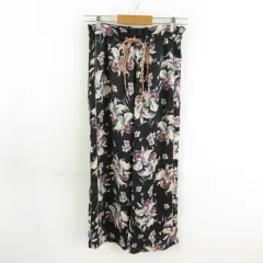 ザラ トラファルック ZARA Trafaluc ロングパンツ 花柄 黒 XS *T940