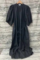 HYKE BALLOON SLEEVE DRESS リネン 半袖ワンピース ブラック size:Sのサムネイル