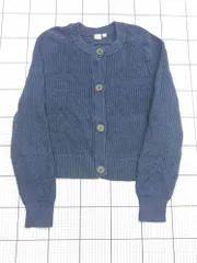 ◇ ⊇ ギャップ GAP コットンニットカーディガン ネイビー系 Mサイズ レディース E  【1603230003859】