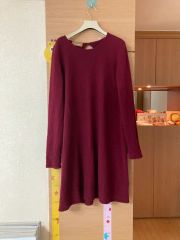 美品 cashmika カシミカ シルク カシミヤ ニットワンピース グレー