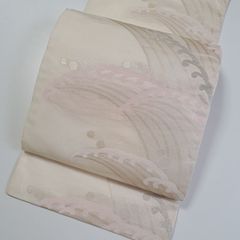 B◇着物くつろぎ 夏物 露草模様 金糸 六通 正絹 薄物 絽 紗 袋帯