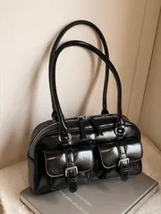 バッグ レディース ハンドルバッグ ヴィンテージ ウィメンズ ラージ キャパシティ ショルダーバッグ、ファッショナブル カジュアル アンダーアーム トート、ファッション通勤用クッションバッグ