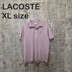 【Y-704】LACOSTE ラコステ ポロシャツ ピンク ビッグサイズ 7 XL相当 ワンポイント ワニロゴ 鹿の子 半袖 シンプル 定番 人気 古着 ゆるだぼ オーバーサイズ