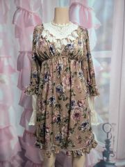 リズリサ系♡パワネ花柄総レースワンピースチュニック♡森ガール姫カジ