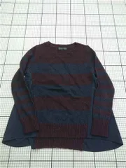 ◇ ⊇ Green Label Relaxing グリーンレーベルリラクシング ボーダー柄 ニットセータ ネイビー系 パープル系 レディース E  【1603230006690】
