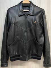 ナイキ ラムレザージャケット 襟付き パンチングデザイン - メルカリ