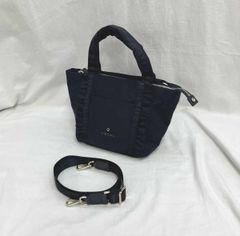 未使用タグ付】現行 LANVIN en BIeu リボン ブラック ショルダー 