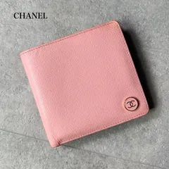 CHANEL シャネル ココボタン 二つ折り財布 ピンク ゴールド金具 レザー コンパクトウォレット　a17のサムネイル