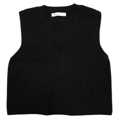(即納) ZARA ブラック ニット ベスト