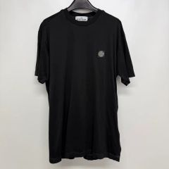 ストーンアイランド 立体ラバープリント コンパスロゴTシャツ XL 黒