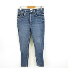 ザラ ZARA デニムパンツ ジーンズ ロング ストレッチ 青 L *A792