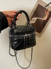 バッグ レディース ショルダーバッグ 1個 レディースミニクロスボディバッグ ダイヤモンドキルティング調 PUレザー、ファッションチェーンショルダーバッグ、ポケットと小銭入れ、女の子に適しています、春夏