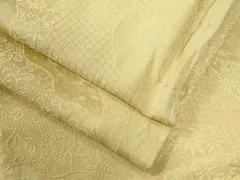 平和屋着物●上質な色無地　道長吉祥花唐草地紋　支子色　正絹　逸品　未使用　CABE3101yc