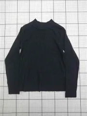 ◇ ⊇ グローバルワーク GLOBAL WORK モックネックリブニットセーター ブラック系 Mサイズ レディース E  【1603230018570】