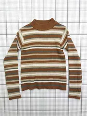 ◇ ⊇ エヘカソポ ehkã söpö TYT-1609378 ボーダーリブニットトップス レディース F ブラウン系 E  【1603230018723】のサムネイル