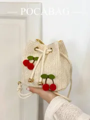 バッグ レディース ショルダーバッグ ストロベリーファッション新作ショルダークロスボディバッグ、通勤バッグ、巾着バケツバッグ、ミニマリストチェリーショルダーバッグ
