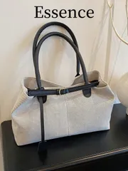 バッグ レディース トートバッグ 1個 ブラックストラップ装飾 大容量 キャンバス パッチワーク トートバッグ レディース用