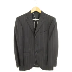 パッゾ PAZZO collection テーラードジャケット 長袖 ストライプ 黒 白 92A5 *A300のサムネイル