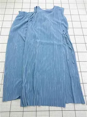◇ ⊂ Simplicite シンプリシテェ プリーツデザイン ワンピース パンツ セットアップ ブルー系 レディース E  【1603230026926】