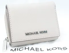 MICHAEL KORS マイケルコース 財布 三つ折り レザー 革 グレー 灰 シルバー 銀 ロゴ レディース 女性