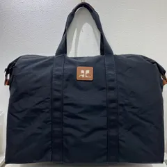 2427　courr<!-利用不可文字-!>ges　クレージュ　ボストンバッグ　 旅行　大容量　ブラック系　黒　ナイロン　 レザー　レディースのサムネイル