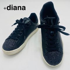 ＋DIANA グリッタースニーカー ブラックビジュー 22.5cm ブラック/黒