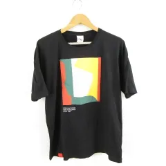 ザラ ZARA Tシャツ 丸首 半袖 プリント 黒 M *A846