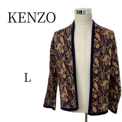 ★美品 KENZO ケンゾー マルチカラー総柄 長袖 ニットカーディガン L HMR126-19のサムネイル