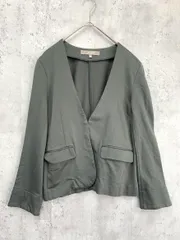 a day in the life アデイインザライフ ユナイテッドアローズ ノーカラー Vネック ジャケット size36/緑 ■◇ レディース
