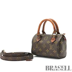 LOUIS VUITTON モノグラムミニスピーディ M41534 バッグ ハンドバッグ ミニボストン ブラウン レディース ショルダーストラップ