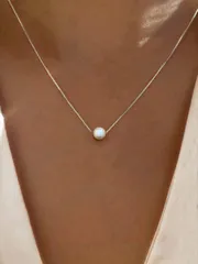 ジュエリー レディース ネックレス 1個 6mm-10mmシンプルなS925スターリングシルバー単一パール鎖骨ネックレス、女性の結婚式ブライダルジュエリーギフト
