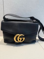極美品】 グッチ GGマーモント アリー ショルダーバッグ 550129 黒