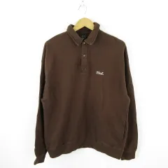 ハフ HUF トレーナー スウェット ハーフナップ 裏起毛 長袖 こげ茶 L *A292