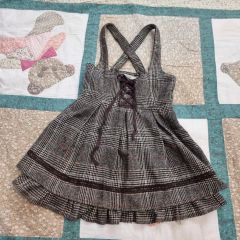 HEIHEI ヘイヘイ　ロングスカート　つけ襟 ブルー　チェック HEIHEI ヘイヘイ ロングスカート つけ襟 ブルー チェック - メルカリ